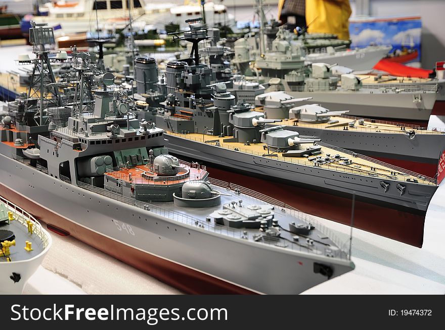 Warship model in array, gunship. Warship model in array, gunship