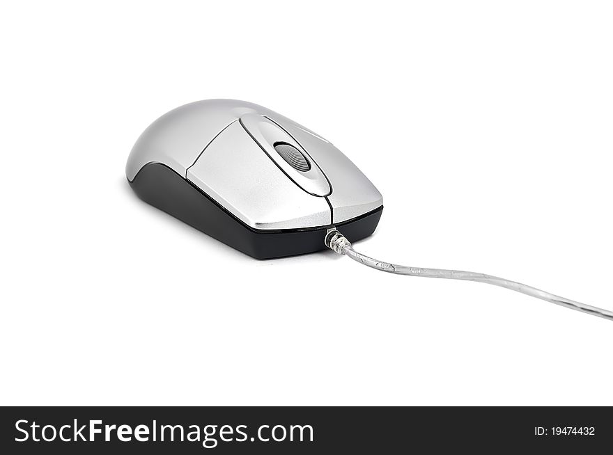 Computer mouse on white background