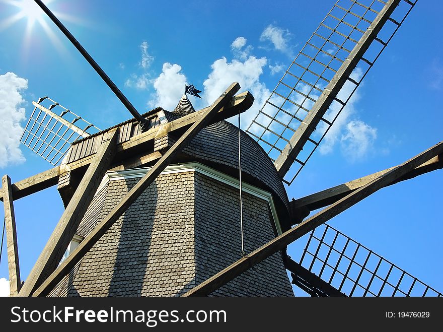 Mill On The Background Of The Blue Sky