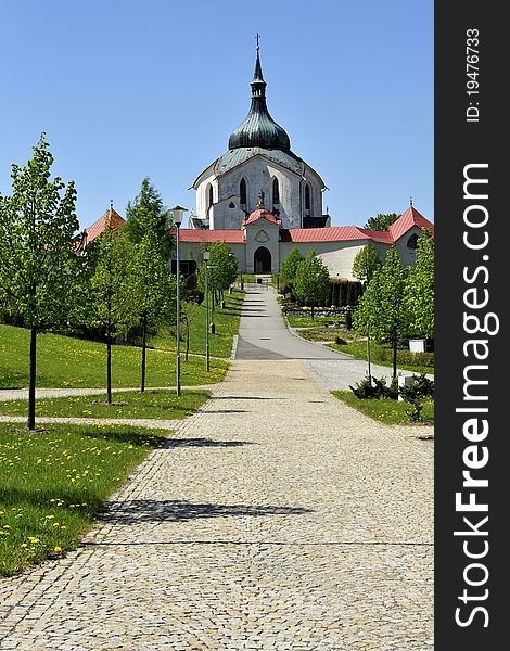 Church of St. John of Nepomuk on Zelena Hora in Czech Republic.