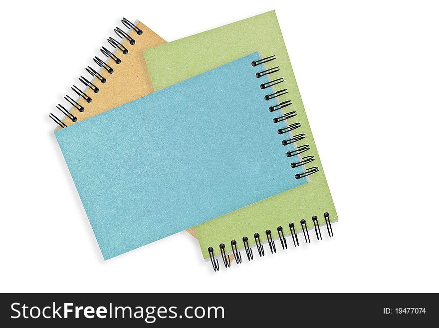 3 Color of Recycle notebook isolate