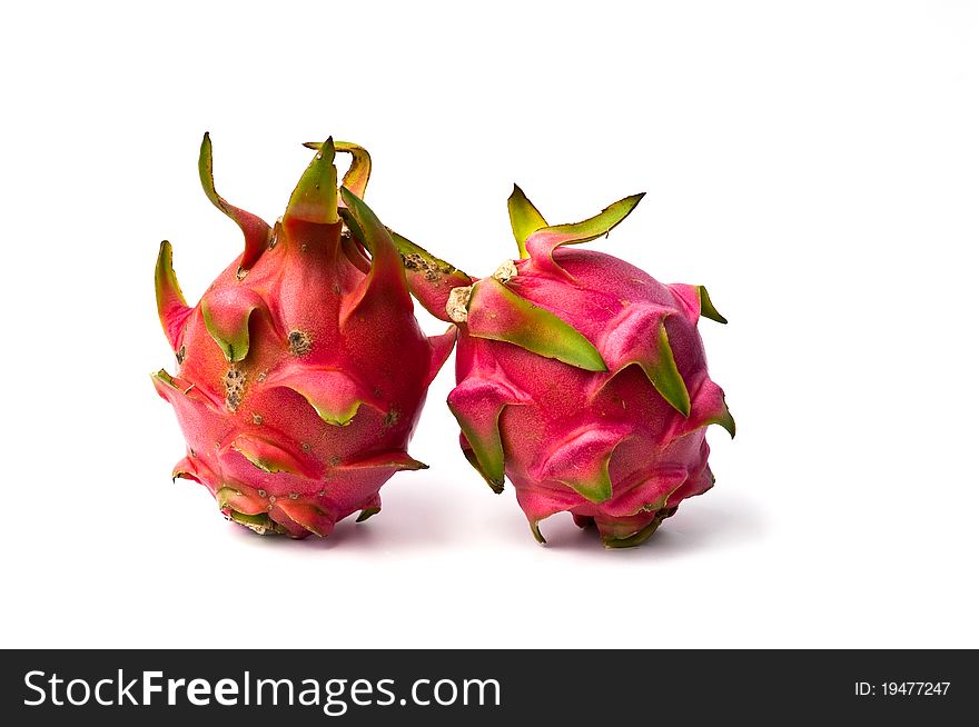 Fresh dragon fruit isolated on white background,phitsanulok