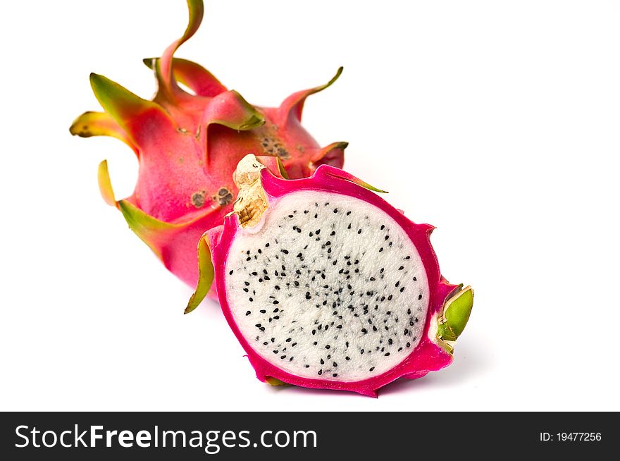 Fresh dragon fruit isolated on white background,phitsanulok