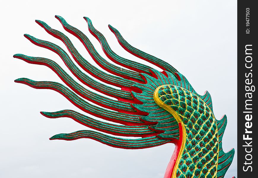 Tail of colorful dragon at Muang temple, Aungthong Thailand. Tail of colorful dragon at Muang temple, Aungthong Thailand