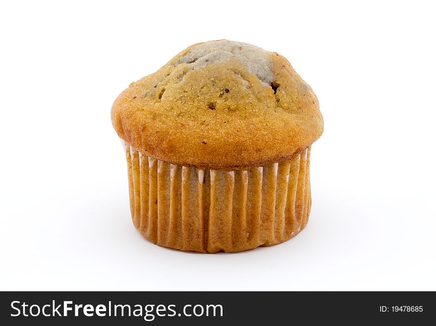 Blueberry muffinisolated over white