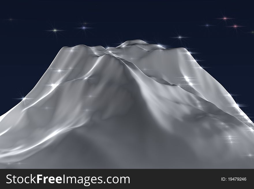 3d render of iceberg with stars on night