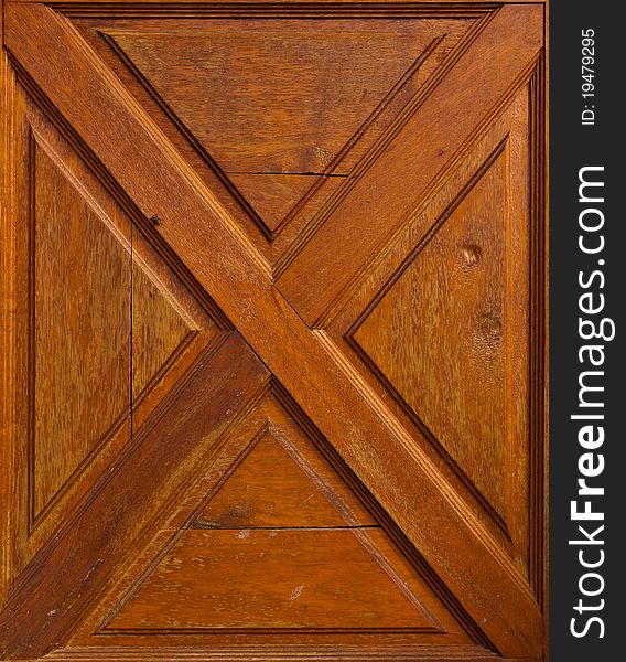 Wooden wall with cross pattern