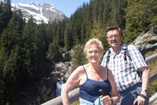 Retired Couple Hiking In The Alps Royalty Free Stock Photos Retired Couple Hiking In The Alps Royalty Free Stock Photos