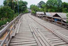 Long Wooden Bridge Stock Image