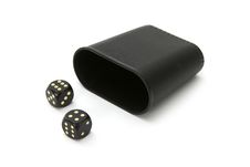 Dice With Dice Cup Royalty Free Stock Photography