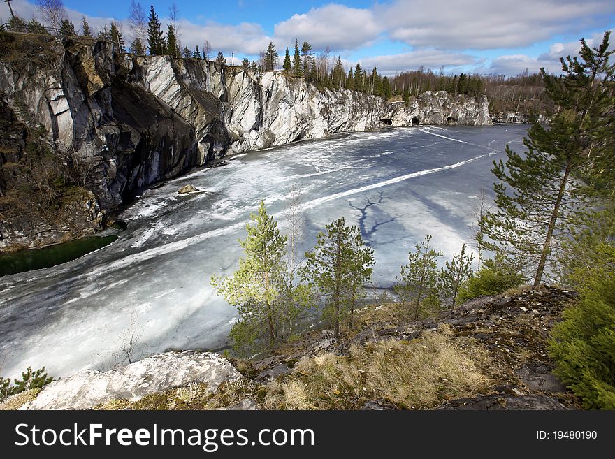 Mountain And Frozen Lake