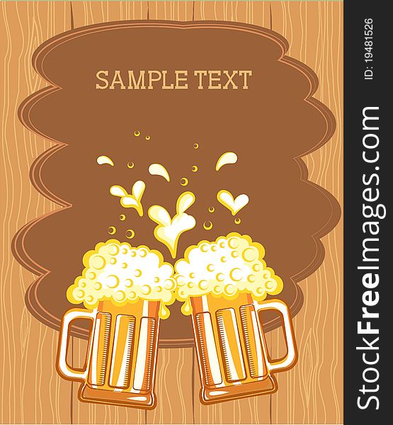 Glasses of beer.Vector color symbol of Illustration for design