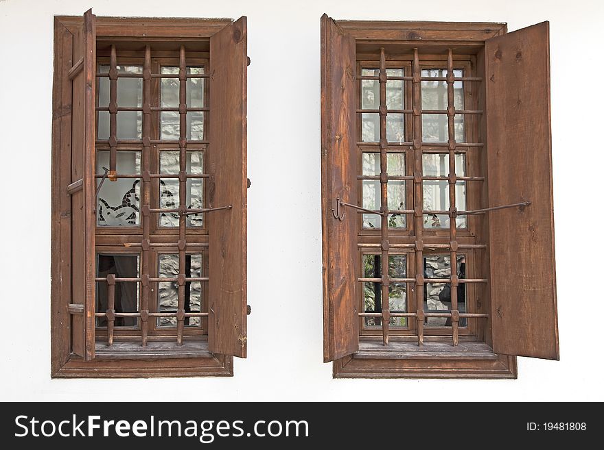 Wooden windows of old Historical Turkish houses