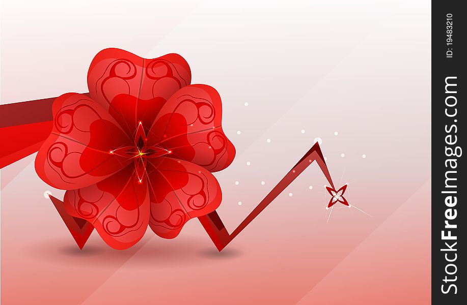 Abstract Background. Red Flower.