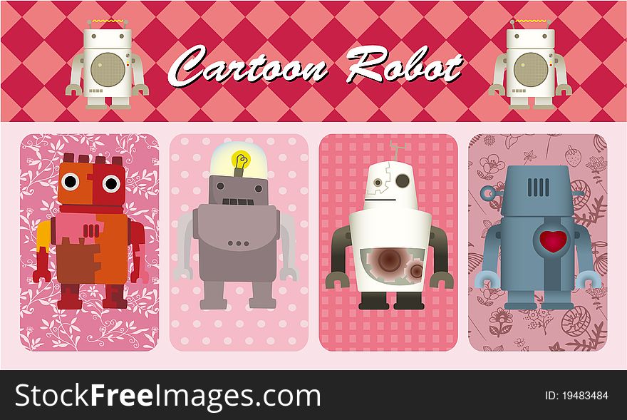 Cartoon Robot Card