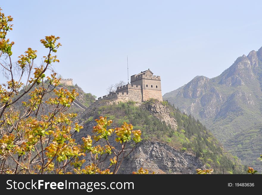 Scenic view of The Great Wall. Scenic view of The Great Wall