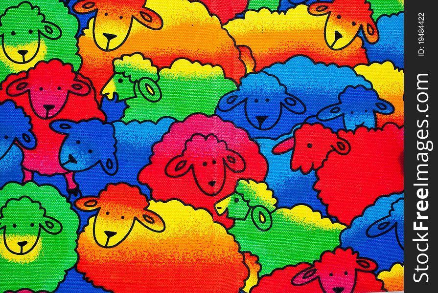 Colorful Sheeps Background