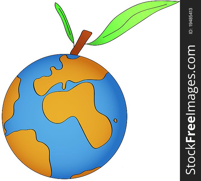 Illustration of planet earth presented in symbolic environmental style. Illustration of planet earth presented in symbolic environmental style