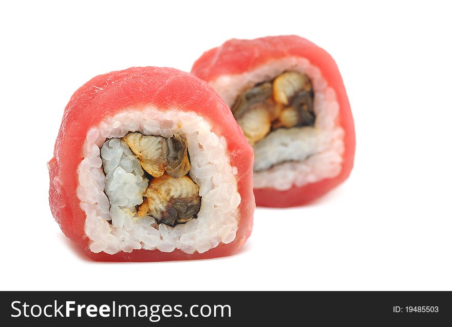 Sushi roll isolated on white
