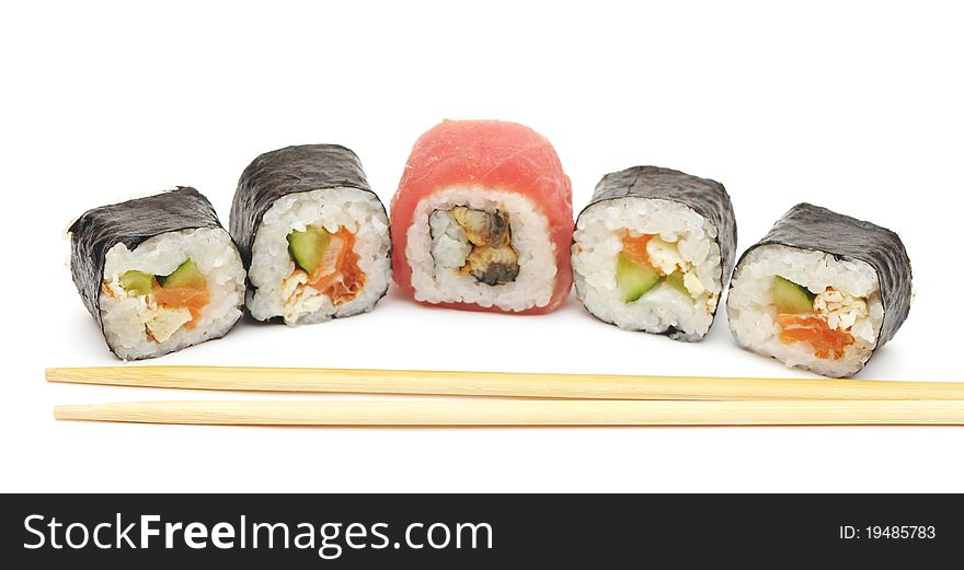 Traditional japanese rolls close up. Traditional japanese rolls close up