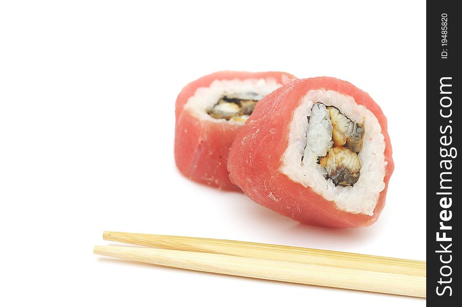 Sushi roll isolated on white