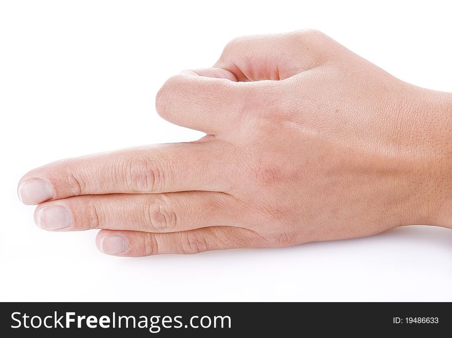 Female hand isolated on a white background