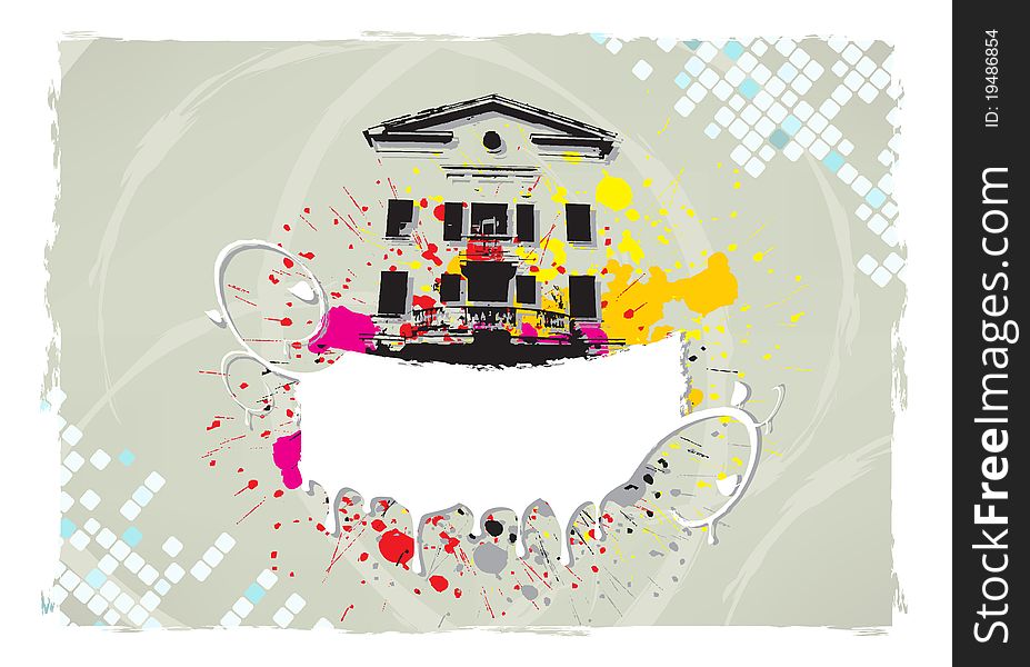 Vector abstract grubge house background. Vector abstract grubge house background
