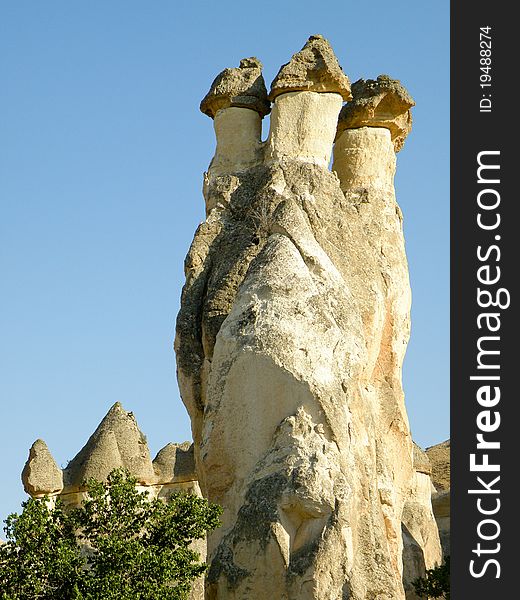 Kapadocia stone monuments in Goreme, Turkey. Kapadocia stone monuments in Goreme, Turkey