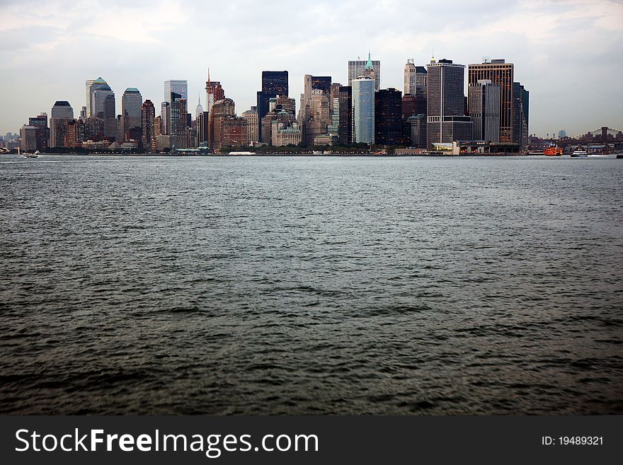 View of Manhattan from a Staten Island ferry