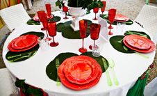 Dinner Table Setup - Italian Style Royalty Free Stock Photo Dinner Table Setup - Italian Style Royalty Free Stock Photo