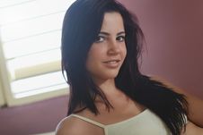 Young Adult Woman On Bed Stock Photography Young Adult Woman On Bed Stock Photography