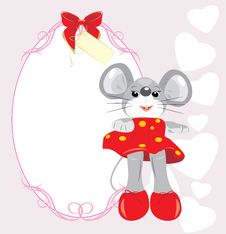 Greeting Card With Mouse Toy Stock Images Greeting Card With Mouse Toy Stock Images