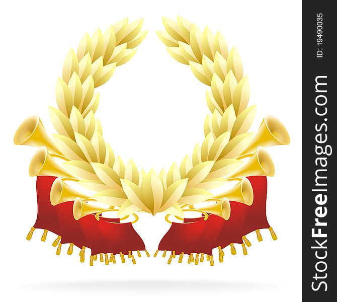 Golden flourish with a laureate wreath