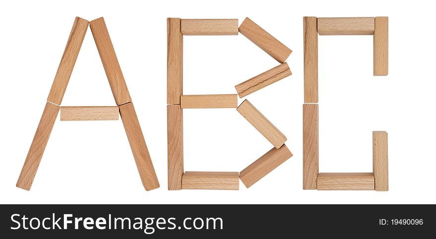 Alphabet letters of wooden toy blocks isolated on white background. Clipping path included. Alphabet letters of wooden toy blocks isolated on white background. Clipping path included.