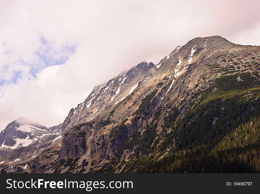 Cloudy High Tatras in Slovakia.