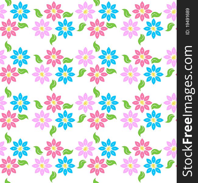 Coloured flowers pattern