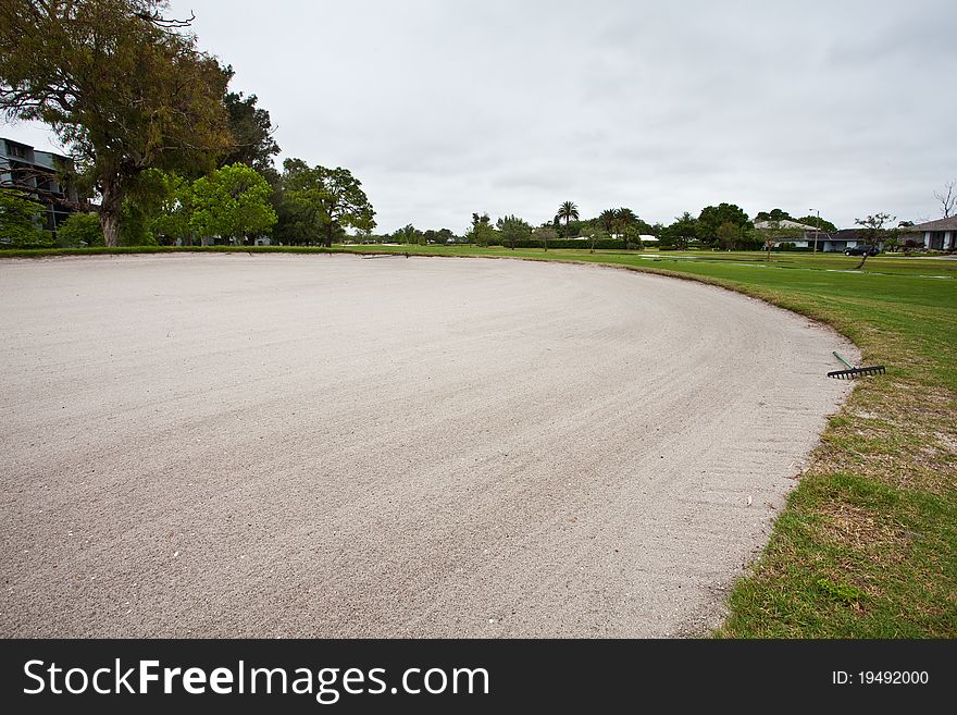 Golf course during spring day