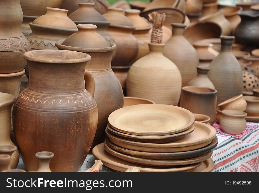 Folk Art, Pottery, Pots