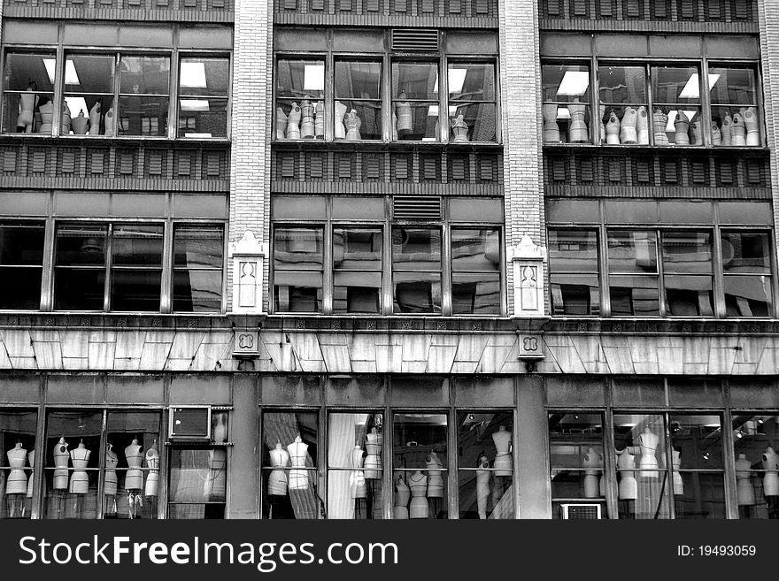 Several windows of a vintage store. Several windows of a vintage store