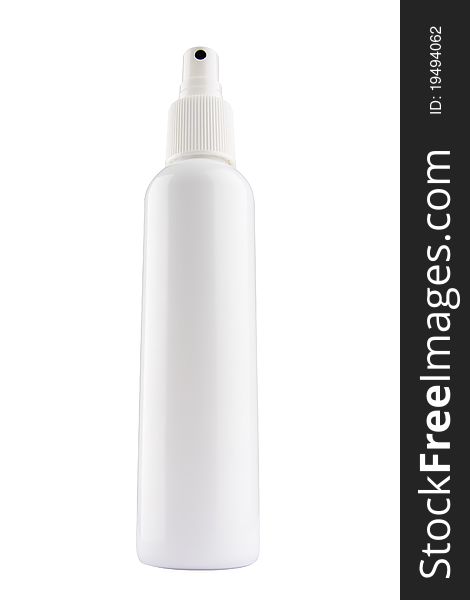 Studio Photo: White Cosmetic Bottle isolated on white background