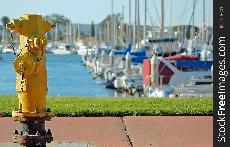 A Fire Hydrant installed at a Marina