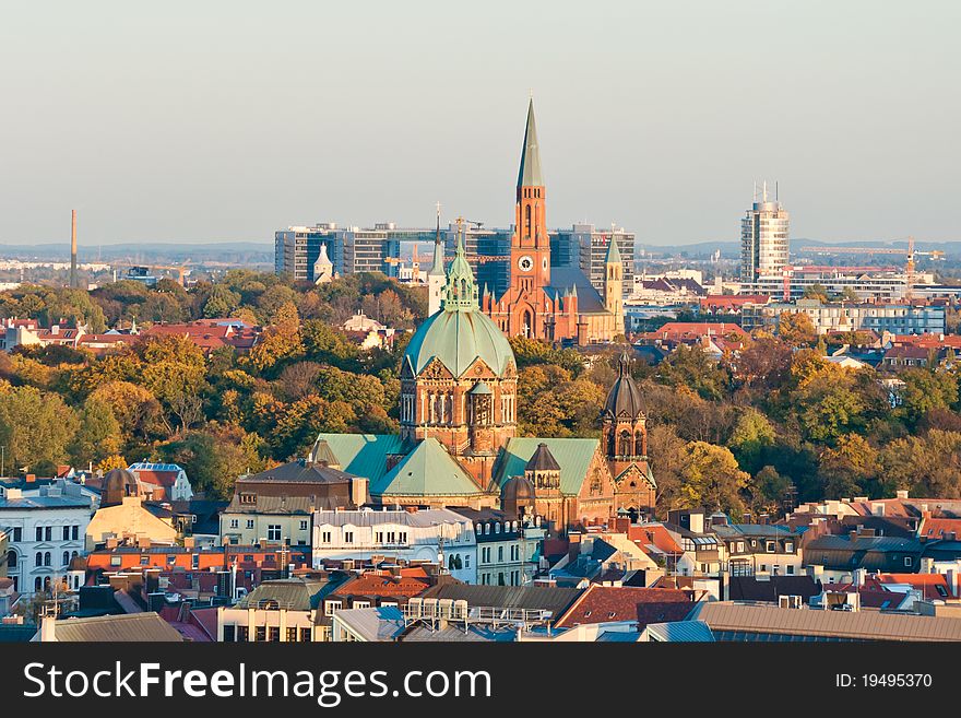 Panoramic view at the Munich city, Germany. Panoramic view at the Munich city, Germany