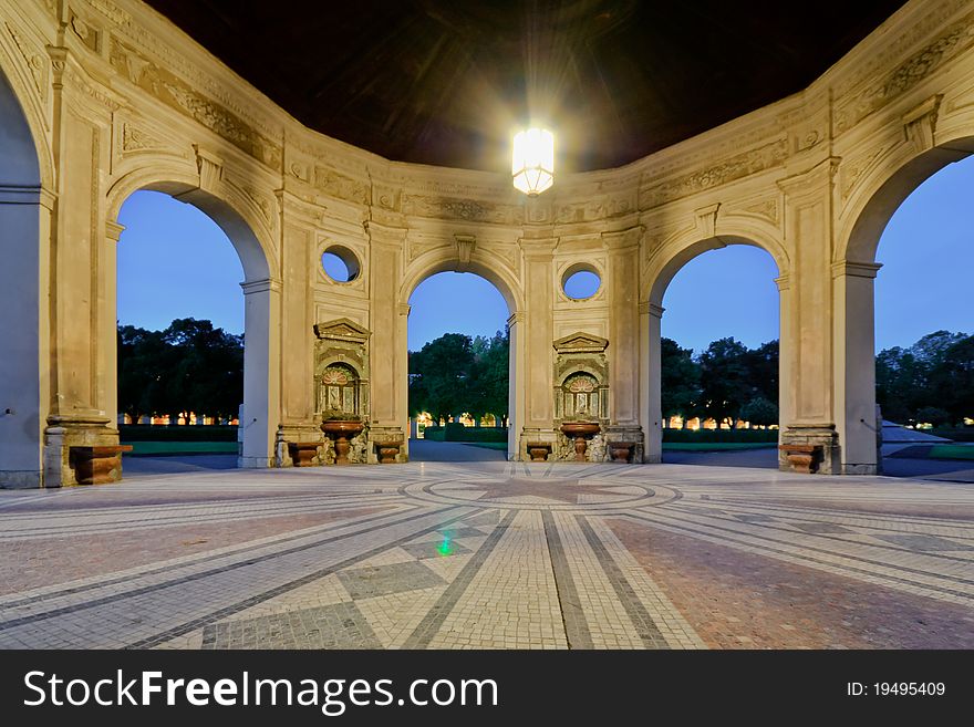 Interior of the bower in the park. Interior of the bower in the park