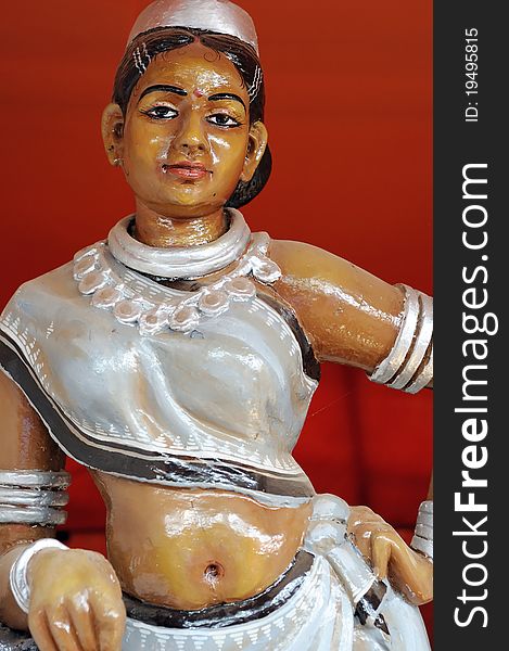 Sculpture Of Tribal Woman From India