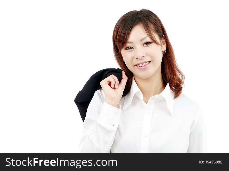 Portrait of a beautiful japanese business woman smiling. Portrait of a beautiful japanese business woman smiling