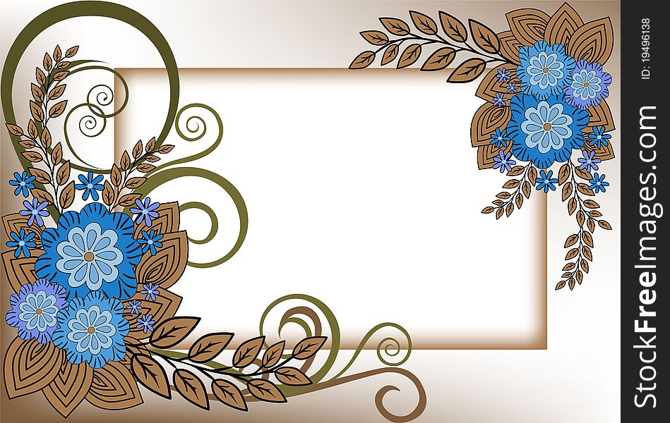 Frame Of Blue Flowers