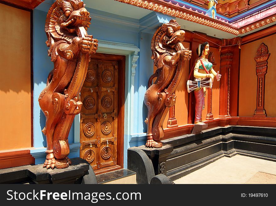 Statues of gods and goddesses in the Hindu temple