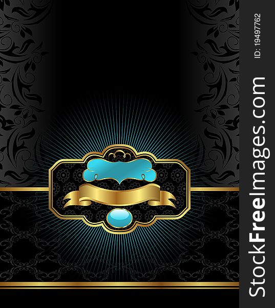 Illustration golden luxury background with label - vector