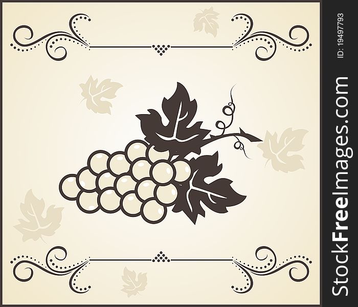 Illustration retro engraving of grapevine - vector