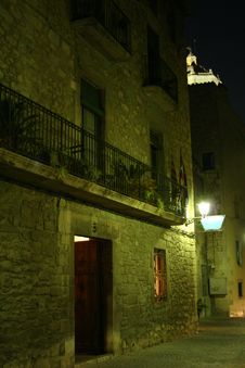 Medieval Girona By Night Stock Image
